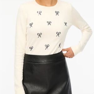 NWOT J. Crew Factory Teddie sweater with sequin bows